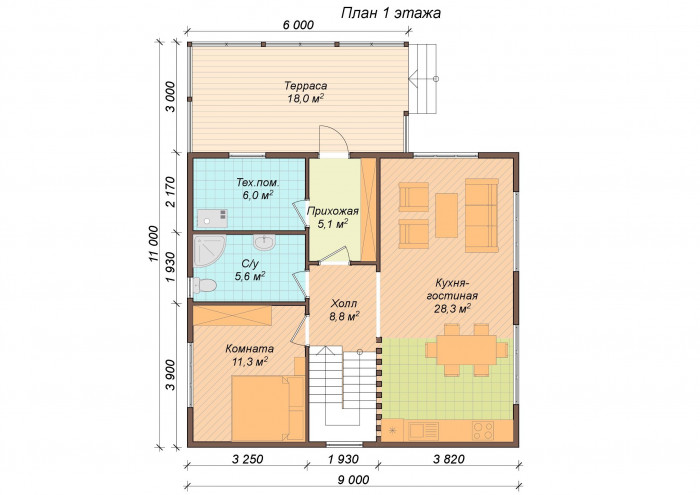 Каркасный дом Вильент 9x8 