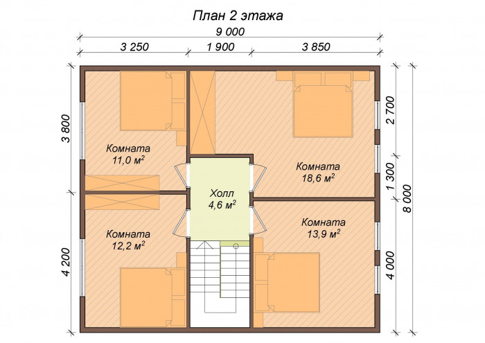 Каркасный дом Вильент 9x8 
