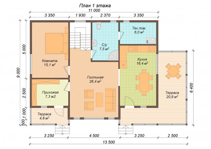 Каркасный дом Гоголь 8.5x11 