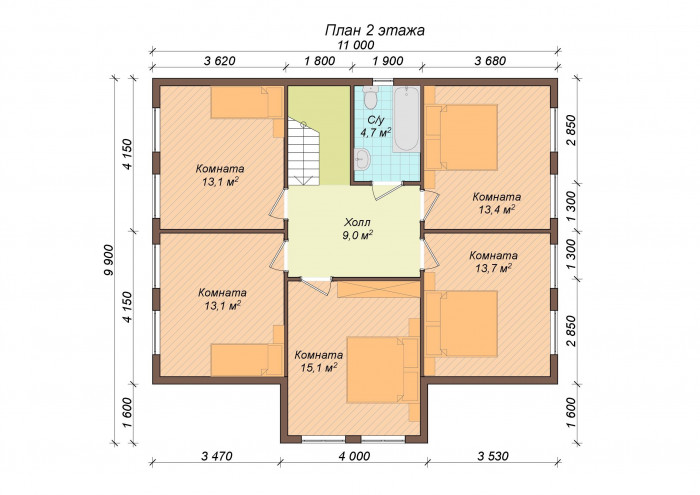 Каркасный дом Оккервиль 11х12.6