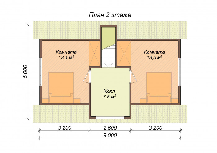 Каркасный дом Енисей-2 6x9