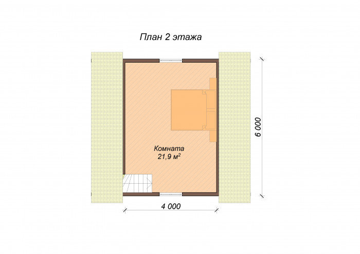 Каркасная баня 6x6 с мансардой 