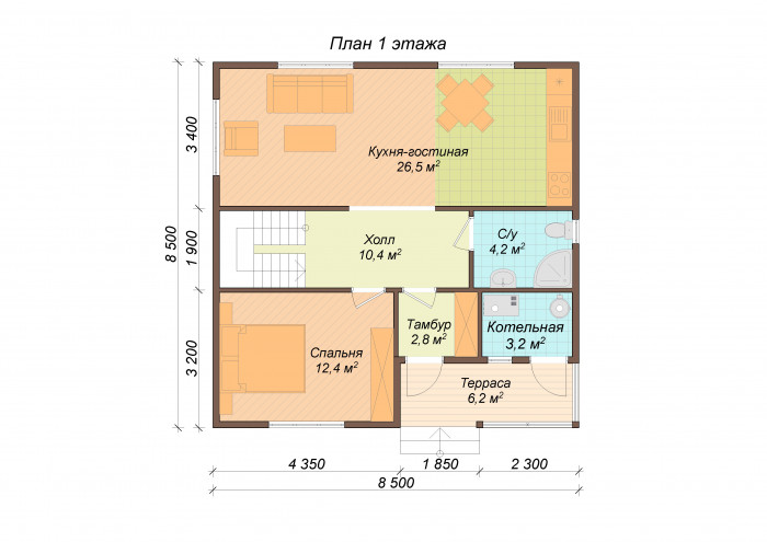 Каркасный дом Дон 8.5x8.5