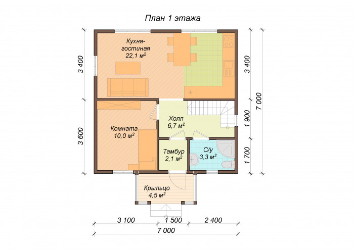 Каркасный дом Иртыш 7x7