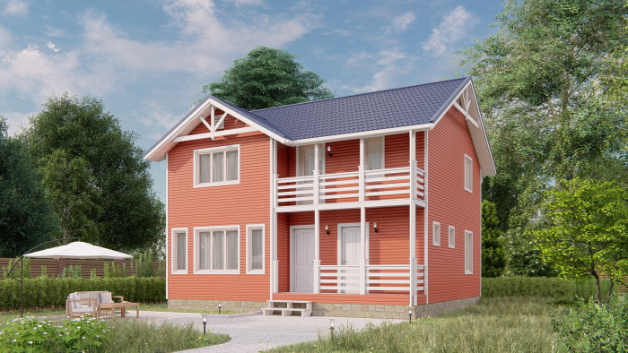 Каркасный дом Москва 8x9