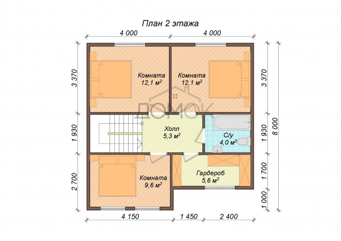 Каркасный дом Алтай-2 8x8.5 