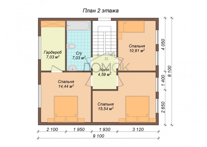 Каркасный дом Вильент-2 9x8   