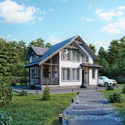 Каркасный дом Онега 8x8.5