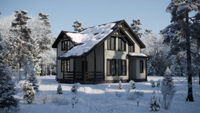 Каркасный дом Онега 8x8.5