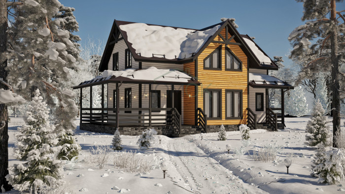 Каркасный дом Елай 10x7.5