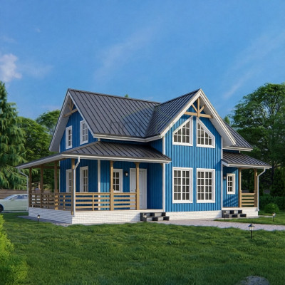 Каркасный дом Елай 10x7.5