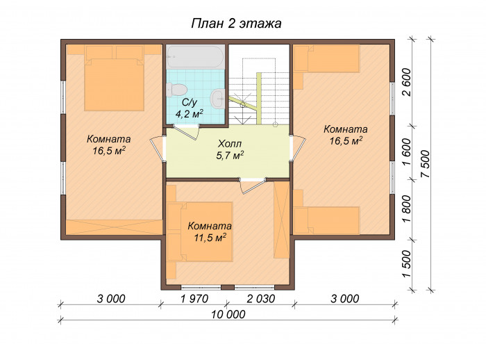 Каркасный дом Елай 10x7.5