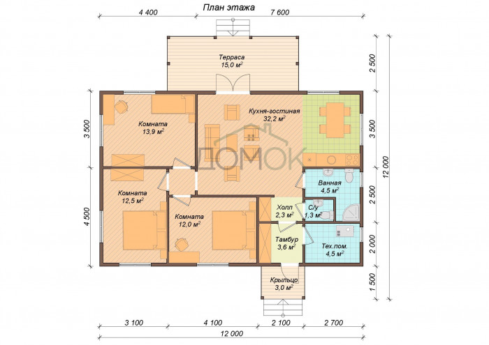 Каркасный дом Катэн 8x12