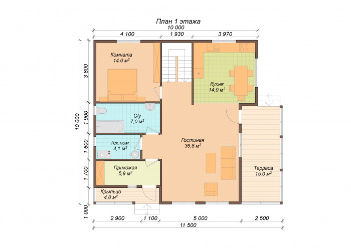 Каркасный дом Онега 10x10