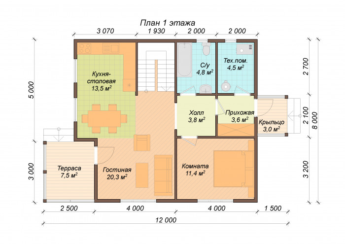Каркасный дом Тверца 8x9