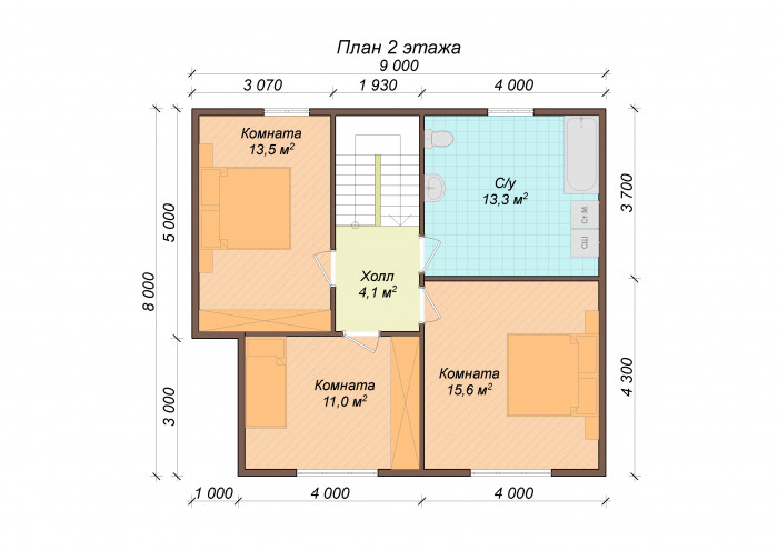 Каркасный дом Тверца 8x9