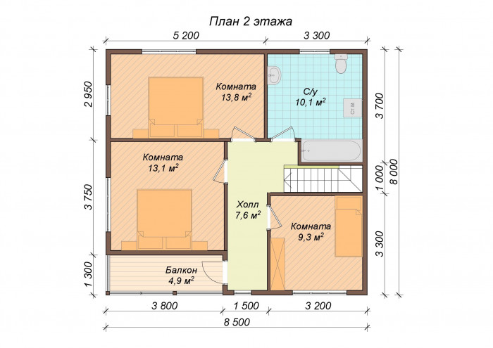 Каркасный дом Эворон 8x8.5