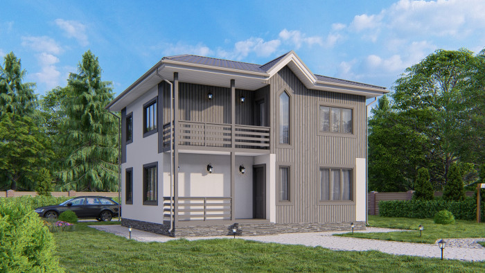 Каркасный дом Эворон 8x8.5