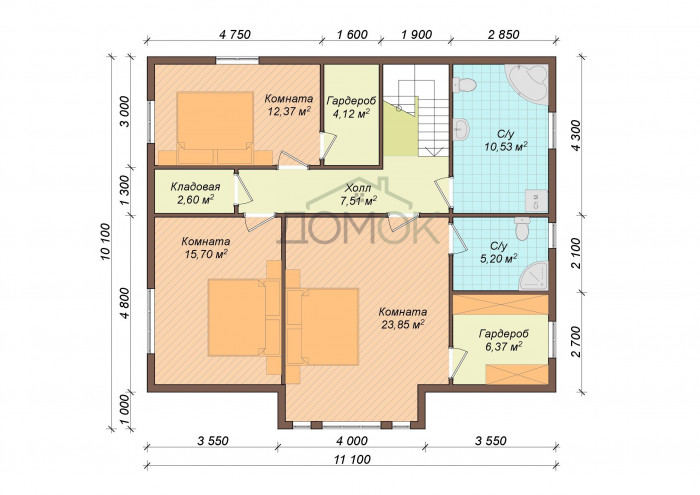 Каркасный дом Миасс 10х11