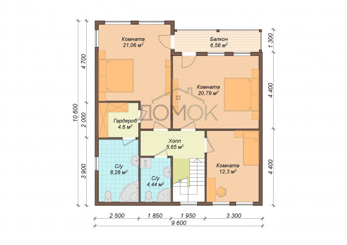Каркасный дом Вишера 9.5х10.5 