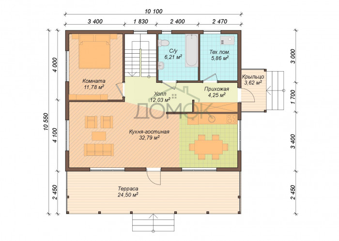 Каркасный дом Аверим 8х10 