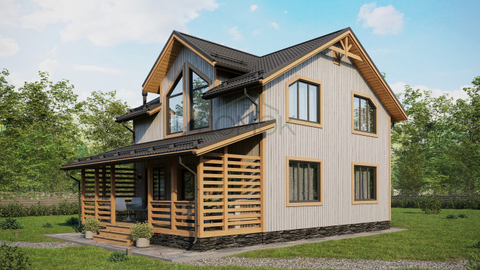 Каркасный дом Аверим 8х8 