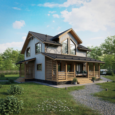 Каркасный дом Аверим 8х8 