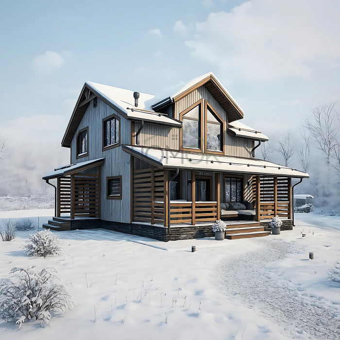 Каркасный дом Аверим 8х8 