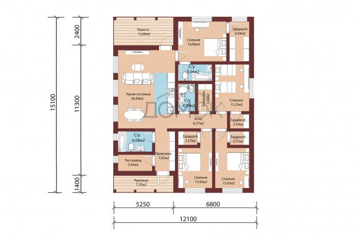 Каркасный дом Радоль 12х15 